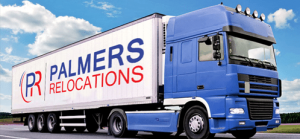 Truck with Palmers Relocations logo on the side