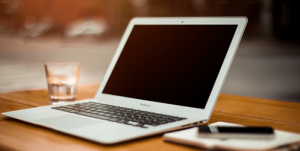 Laptop on a table