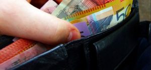 Australian bills in a wallet