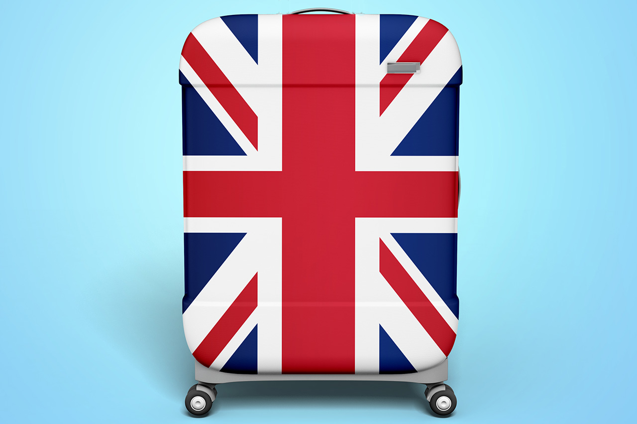 Suitcase With English Flag