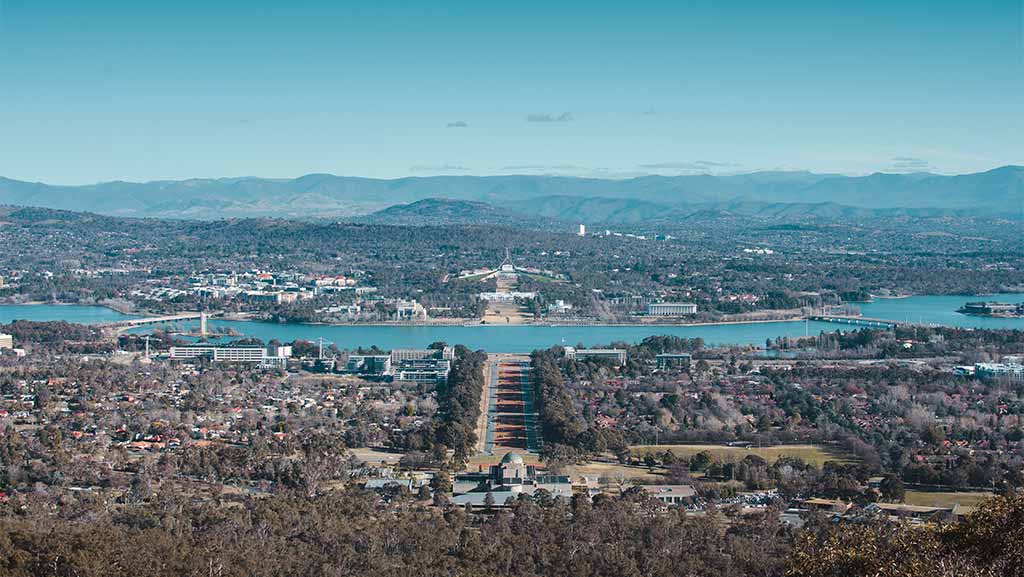 aerial view of canberra in ACT Australian Capital Territory