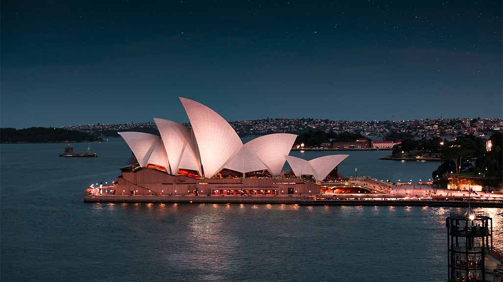 aerial view of sydney opera house in australia