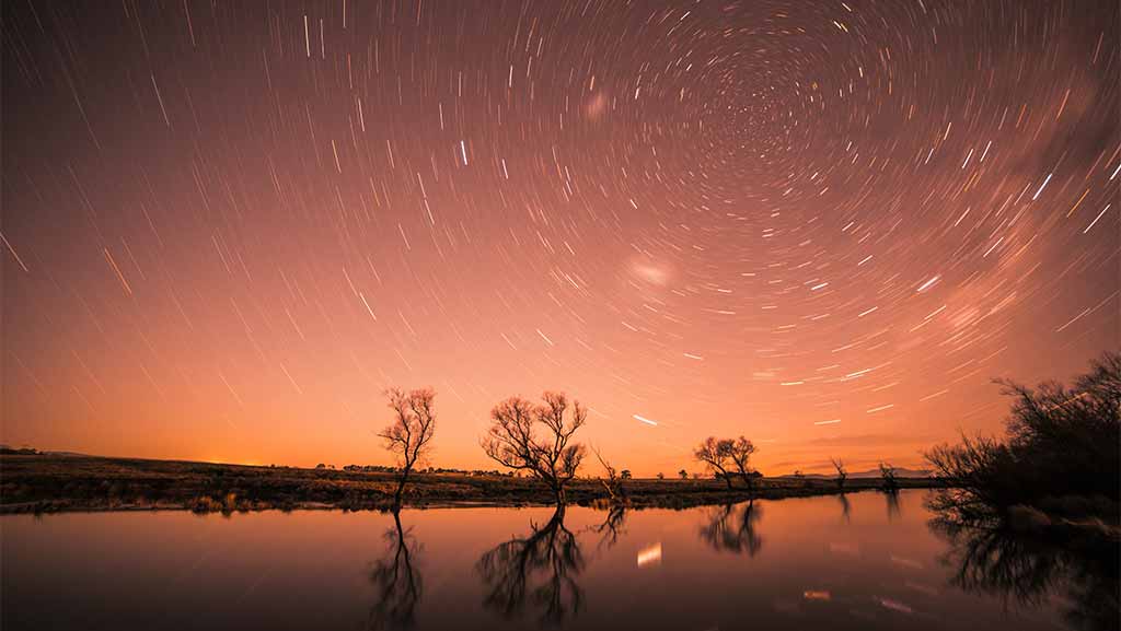 Landscape at night in South Australia