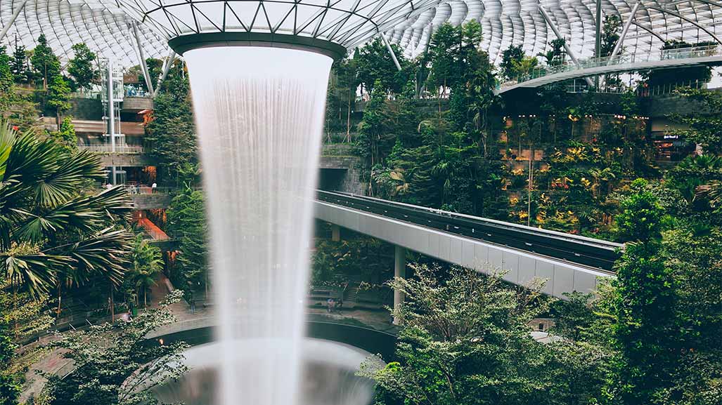 singapore indoor waterfall