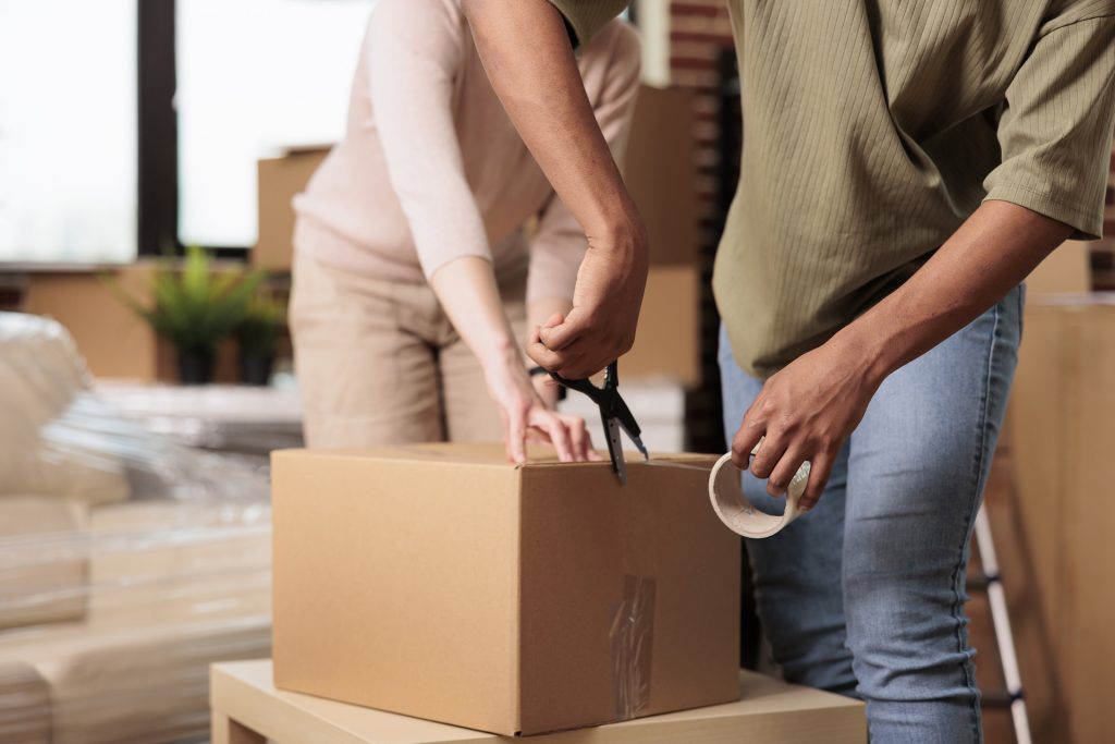 Moving boxes labeled and organized for a Sydney home move