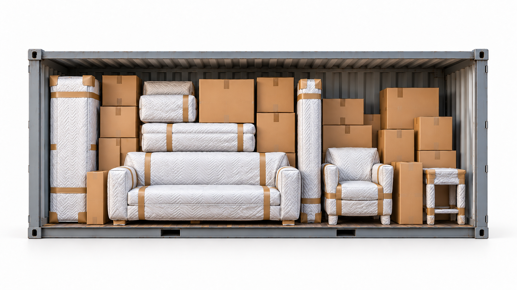 Professionally Packed Shipping Container Interior